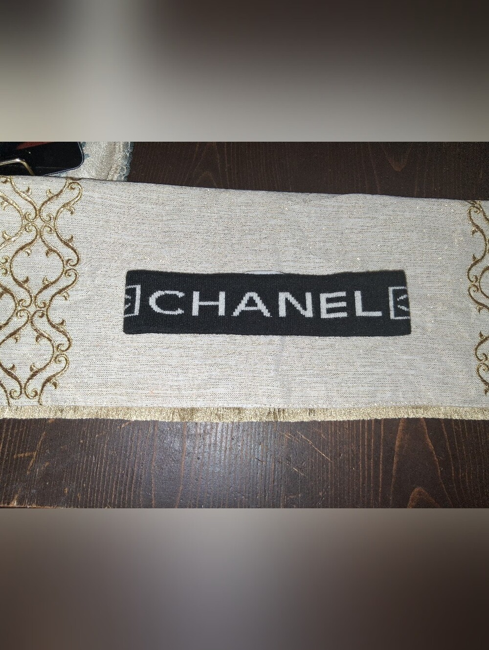 Chanel Black and White Branded Accent Band